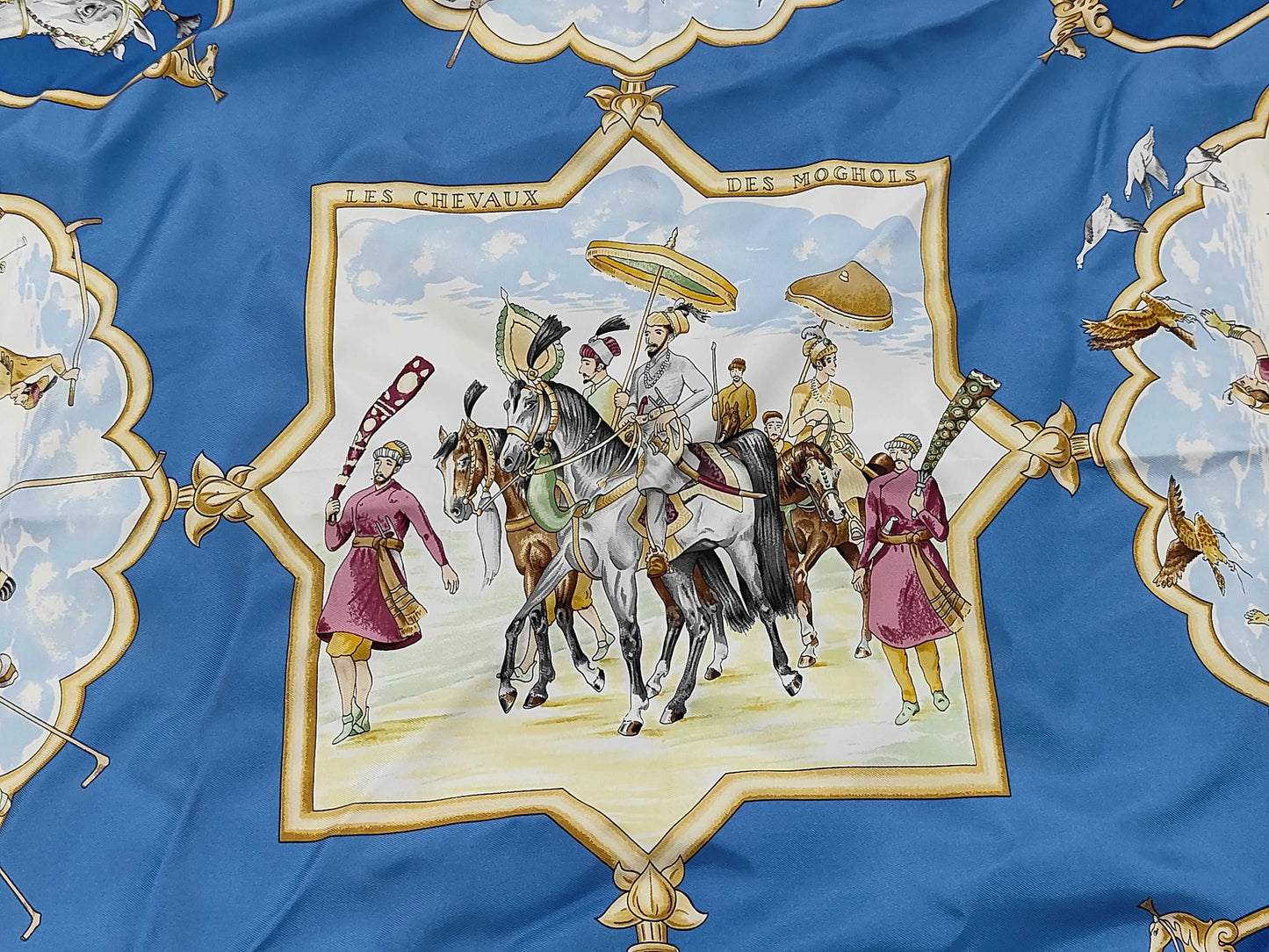 Hermes Carré 90 Silk multicolor, Blue, Silk, Scarf