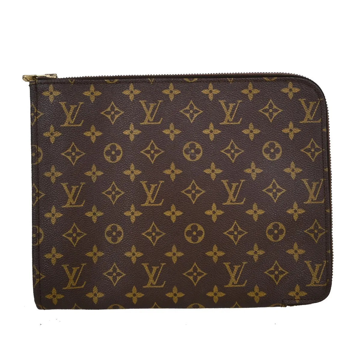 Louis Vuitton Poche Documents Monogram Canvas, Brown, Canvas, Clutch