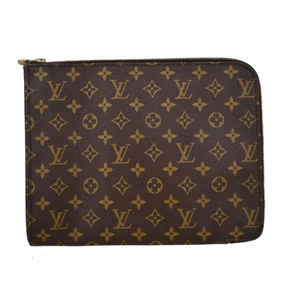 Louis Vuitton Poche Documents Monogram Canvas, Brown, Canvas, Clutch