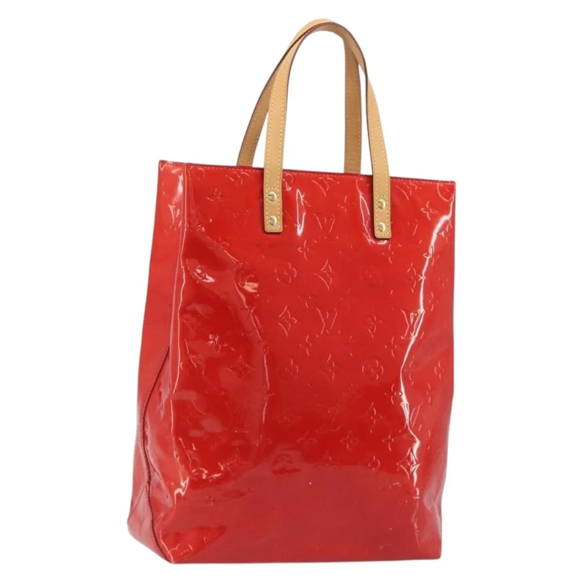 Louis Vuitton Reade Monogram Vernis, Red, Patent Leather, Handbag
