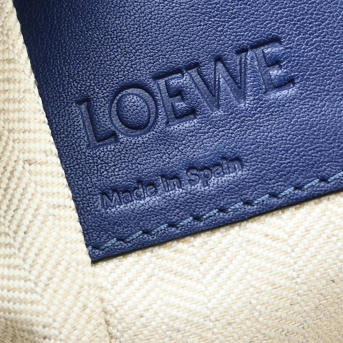 Loewe Hammock Leather, Blue, Leather, Handbag