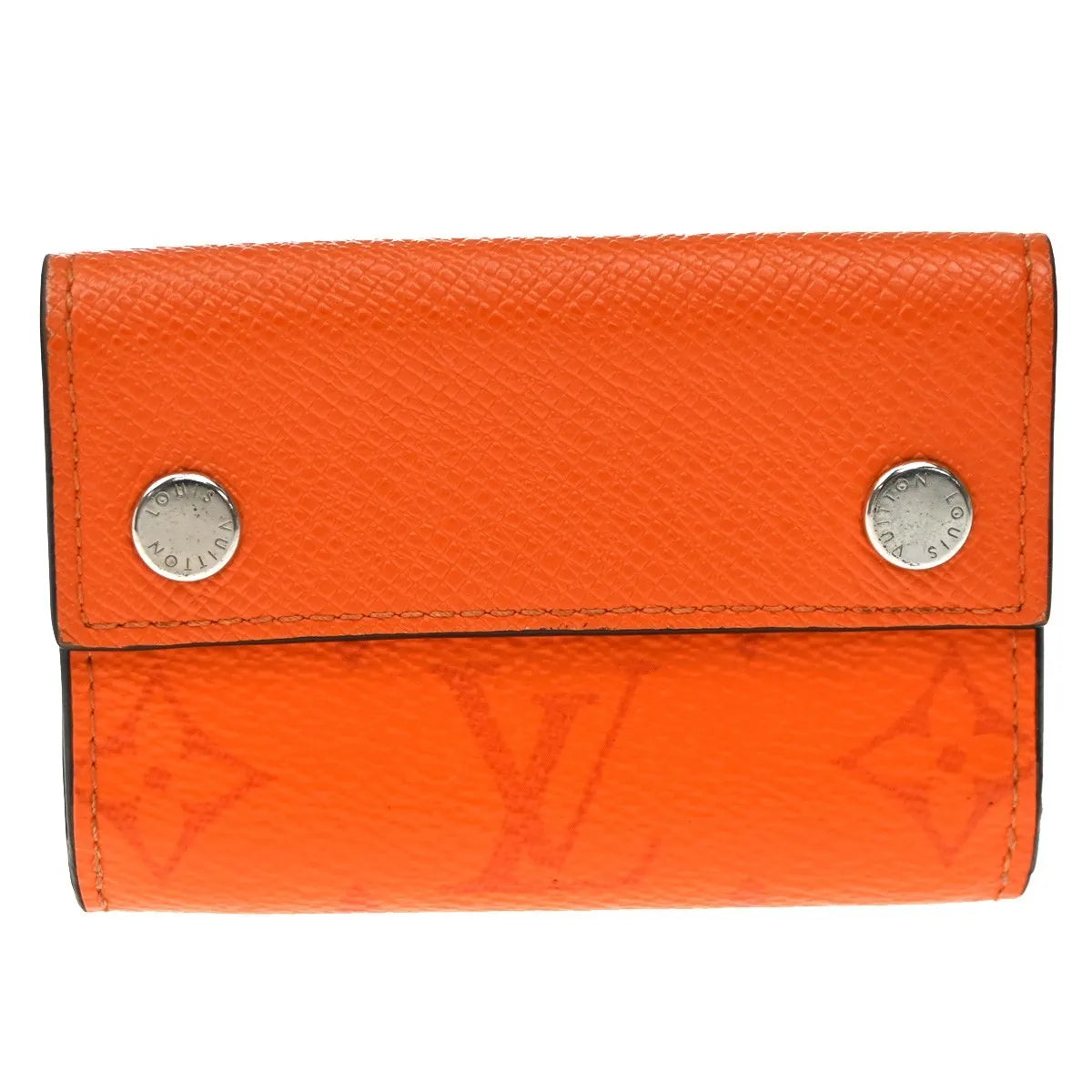 Louis Vuitton Discovery Monogram Taigarama, Orange, Leather, Wallet