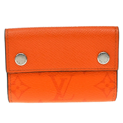 Louis Vuitton Discovery Monogram Taigarama, Orange, Leather, Wallet