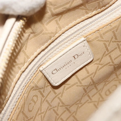 Christian Dior Lady Dior Cannage Quilt Lambskin, Beige, Leather, Handbag