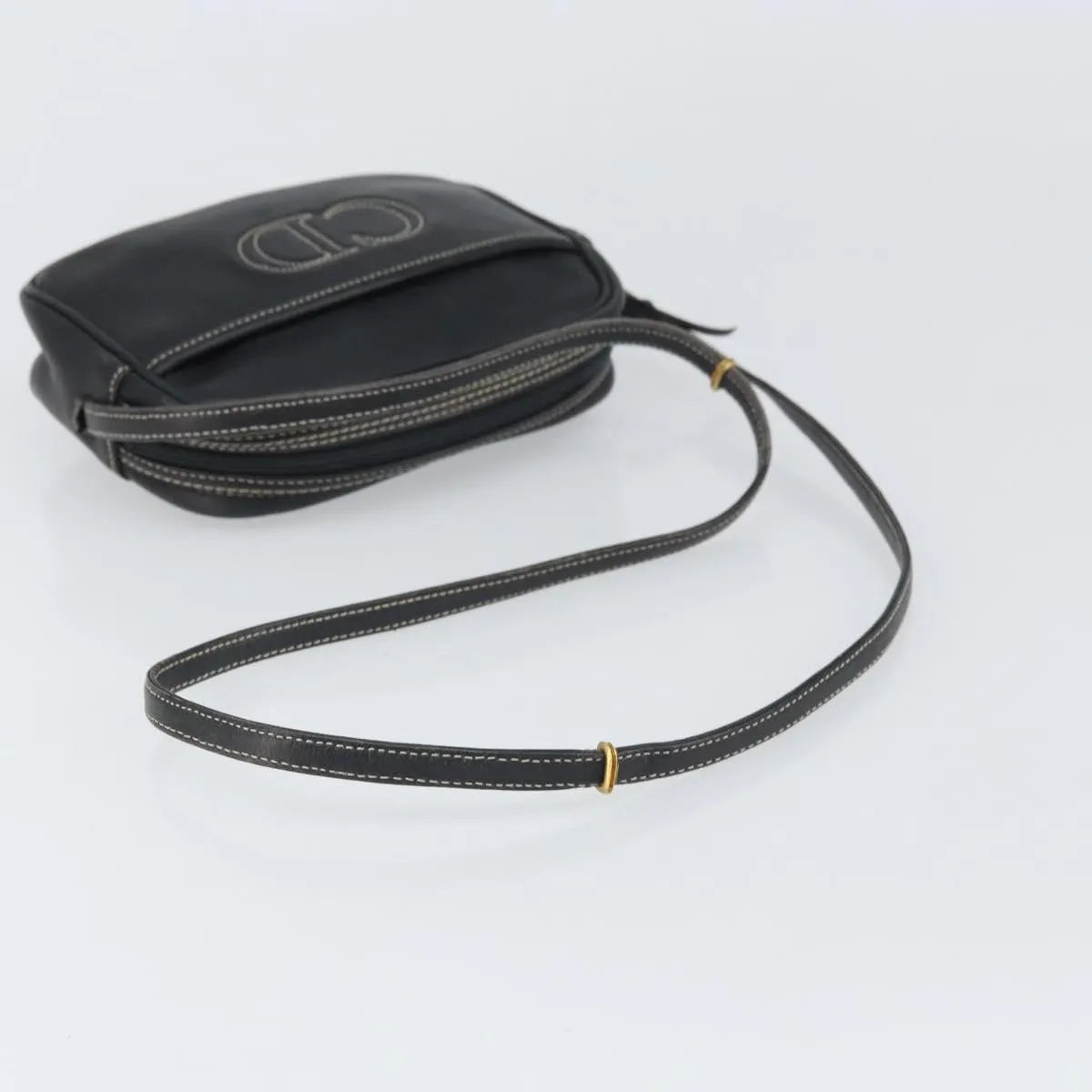 Christian Dior CD Shoulder bag Leather, Navy, Leather, Shoulder Bag