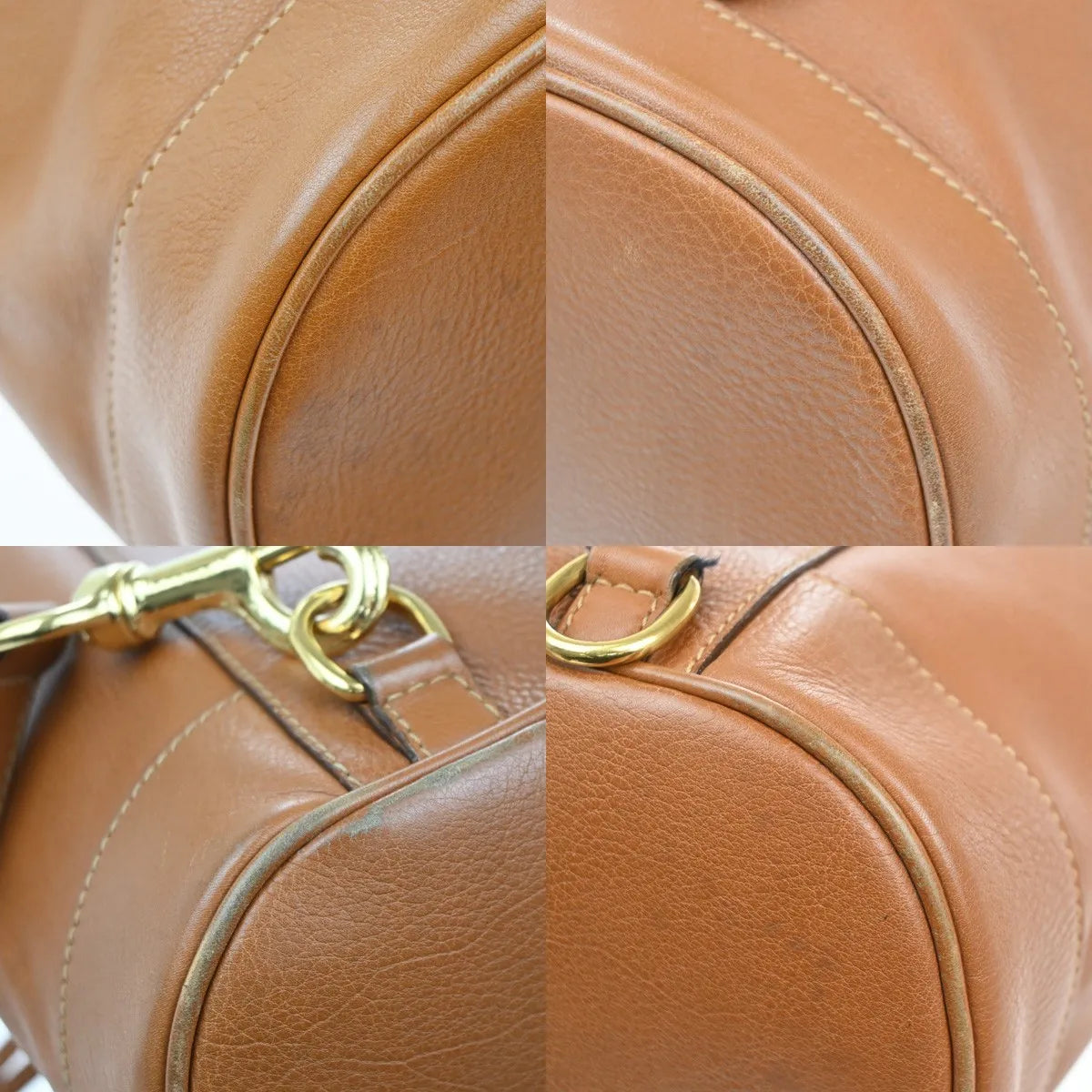 Gucci Vintage Bamboo Sling Leather, Brown, Leather, Backpack