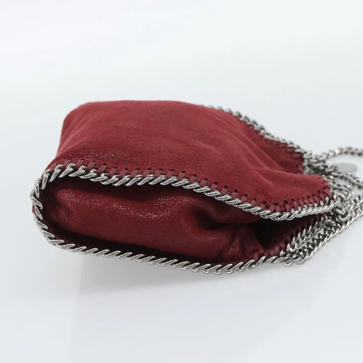 Stella McCartney Falabella Fold Over Clutch Faux Leather, Burgundy, Polyester, Crossbody Bag