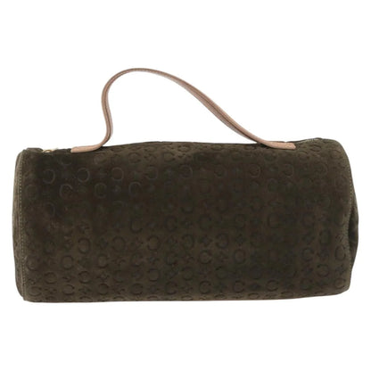 Celine C Macadam Suede and Leather, Green, Suede, Handbag