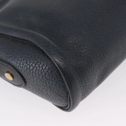 Christian Dior Vintage CD Logo Leather, Navy, Leather, Shoulder Bag