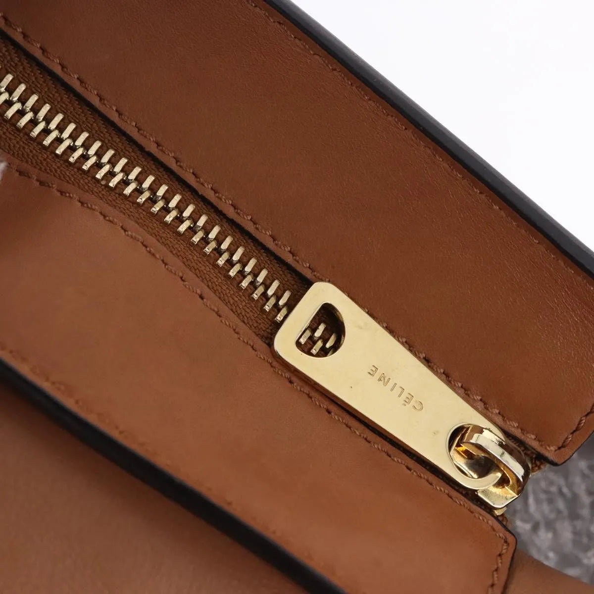 Celine Trapeze Leather, Brown, Leather, Handbag