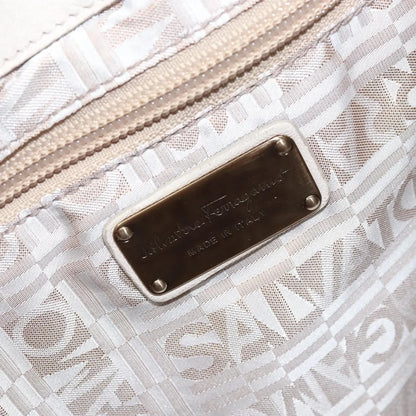 Salvatore Ferragamo Vintage Gancini Hobo Leather, White, Leather, Shoulder Bag