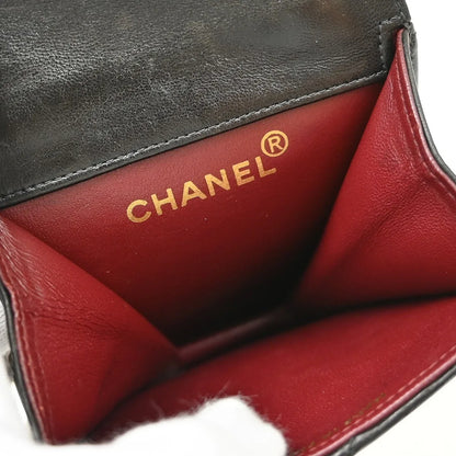 Chanel Vintage Button Waist Bag Quilted Lambskin, Black, Leather, Shoulder Bag