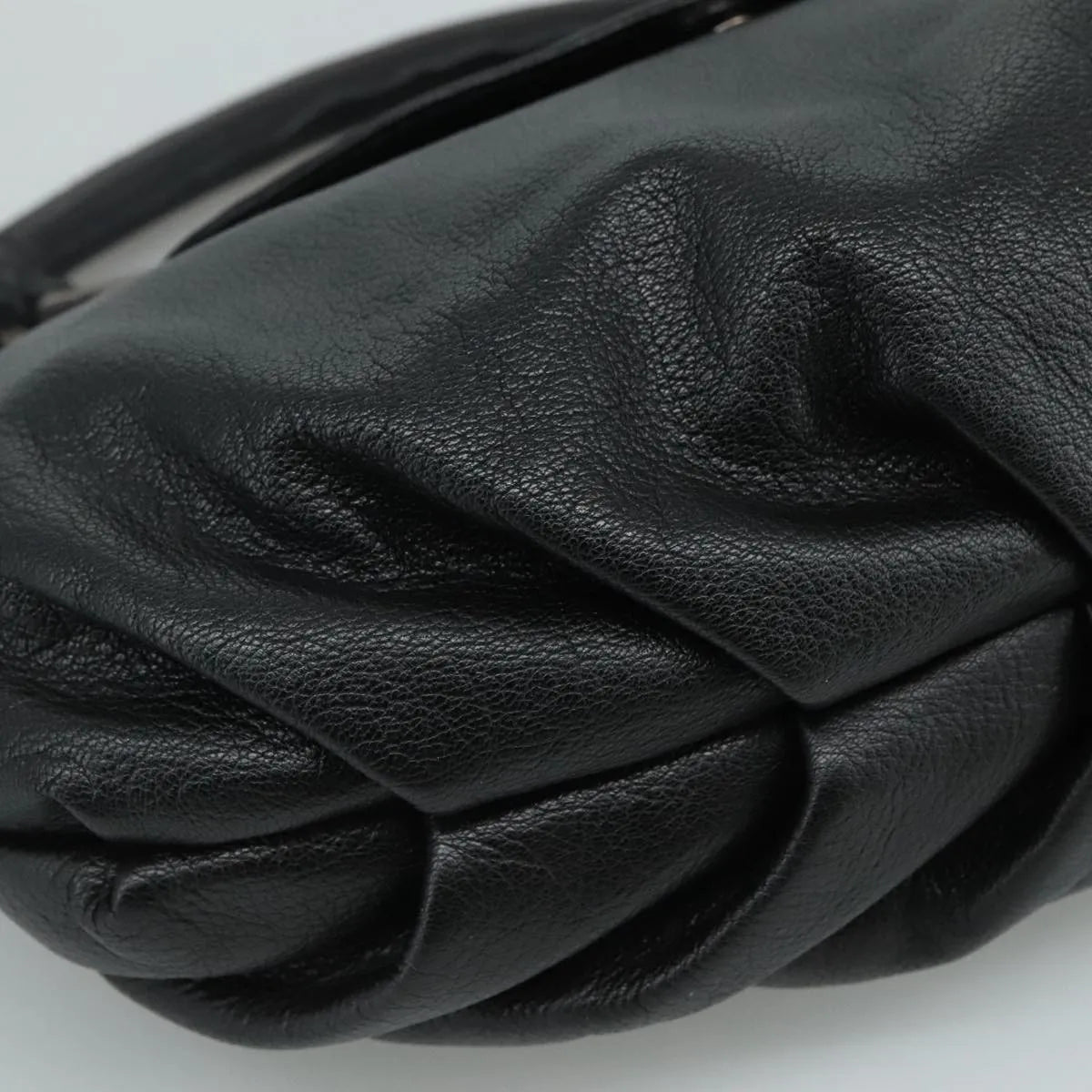 Salvatore Ferragamo Gancini Leather, Black, Leather, Handbag