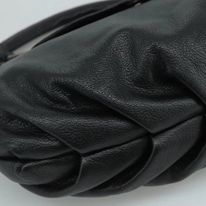 Salvatore Ferragamo Gancini Leather, Black, Leather, Handbag