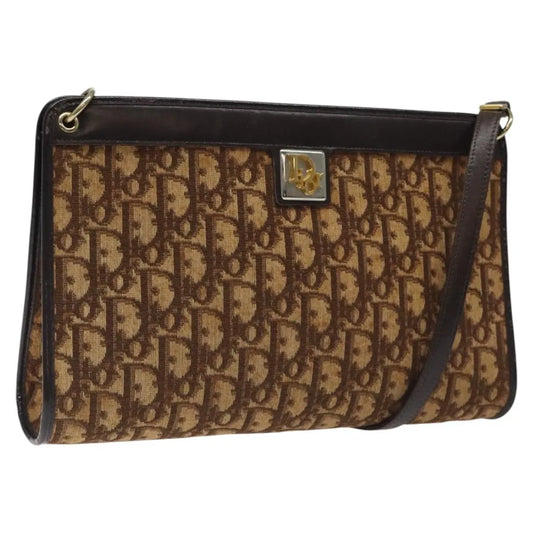 Christian Dior Vintage Trotter Canvas, Brown, Canvas, Shoulder Bag