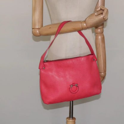 Salvatore Ferragamo Gancini Leather, Pink, Leather, Shoulder Bag