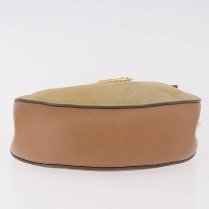 Chloe Drew Shoulder Leather, Beige, Suede, Handbag