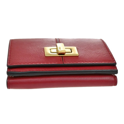 Fendi Peekaboo Leather, Red, Leather, Wallet
