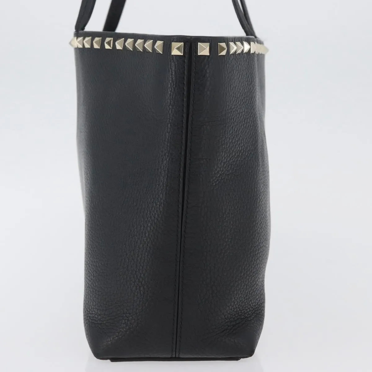 Valentino Garavani Rockstud Shopping Tote Leather, Black, Leather, Tote Bag