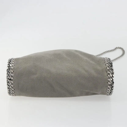 Stella McCartney Falabella Fold Over Faux Leather, Gray, Polyester, Shoulder Bag