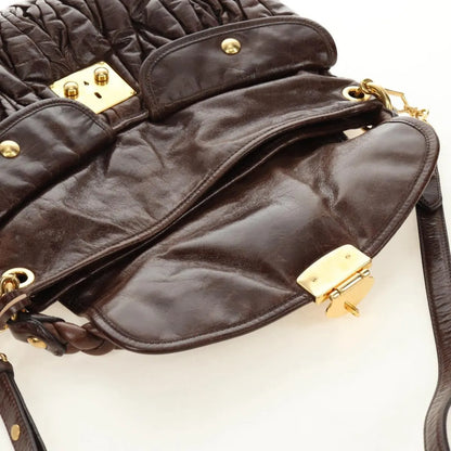 Miu Miu Coffer Convertible Hobo Matelasse Leather, Brown, Leather, Handbag