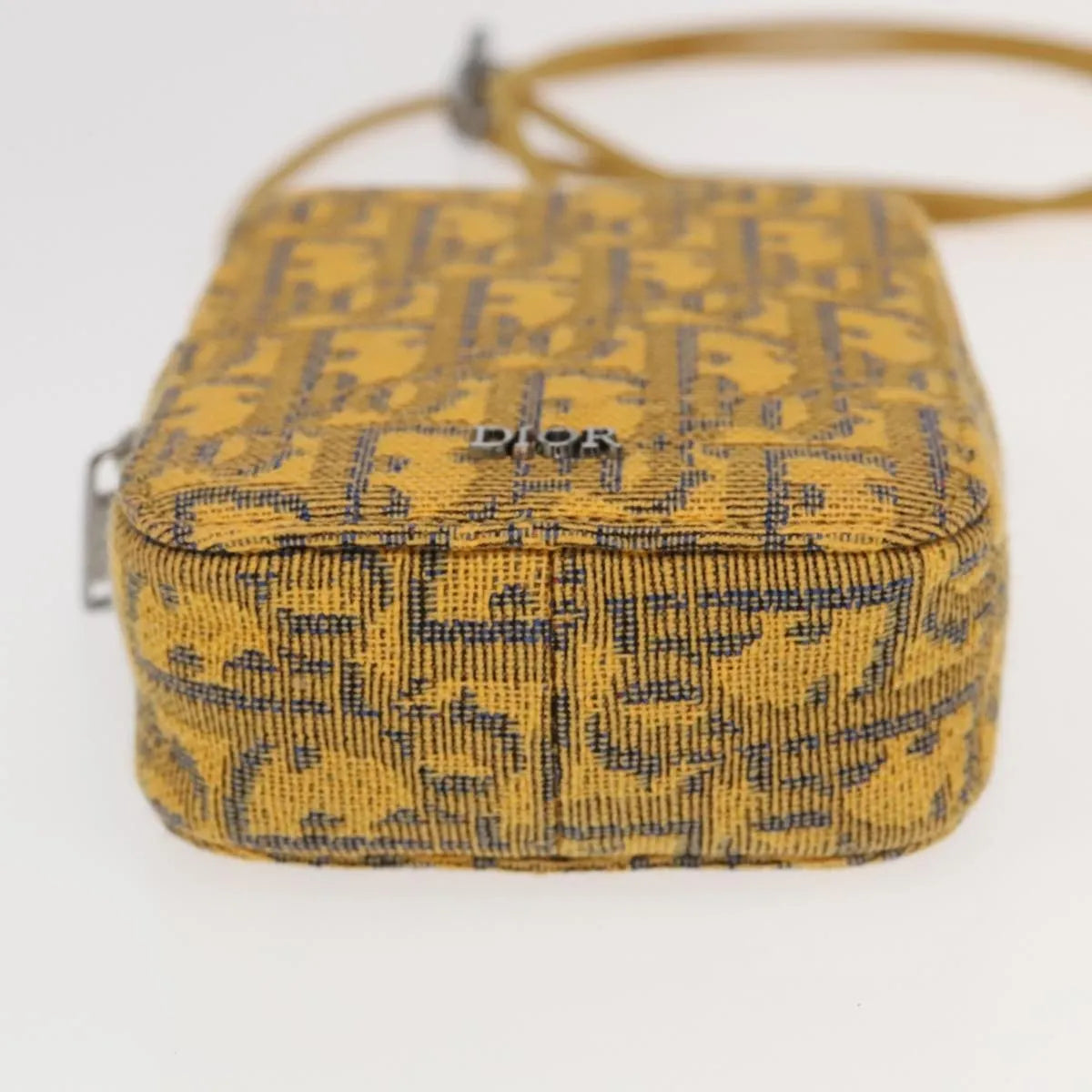 Christian Dior Vintage Trotter Canvas, Yellow, Canvas, Clutch