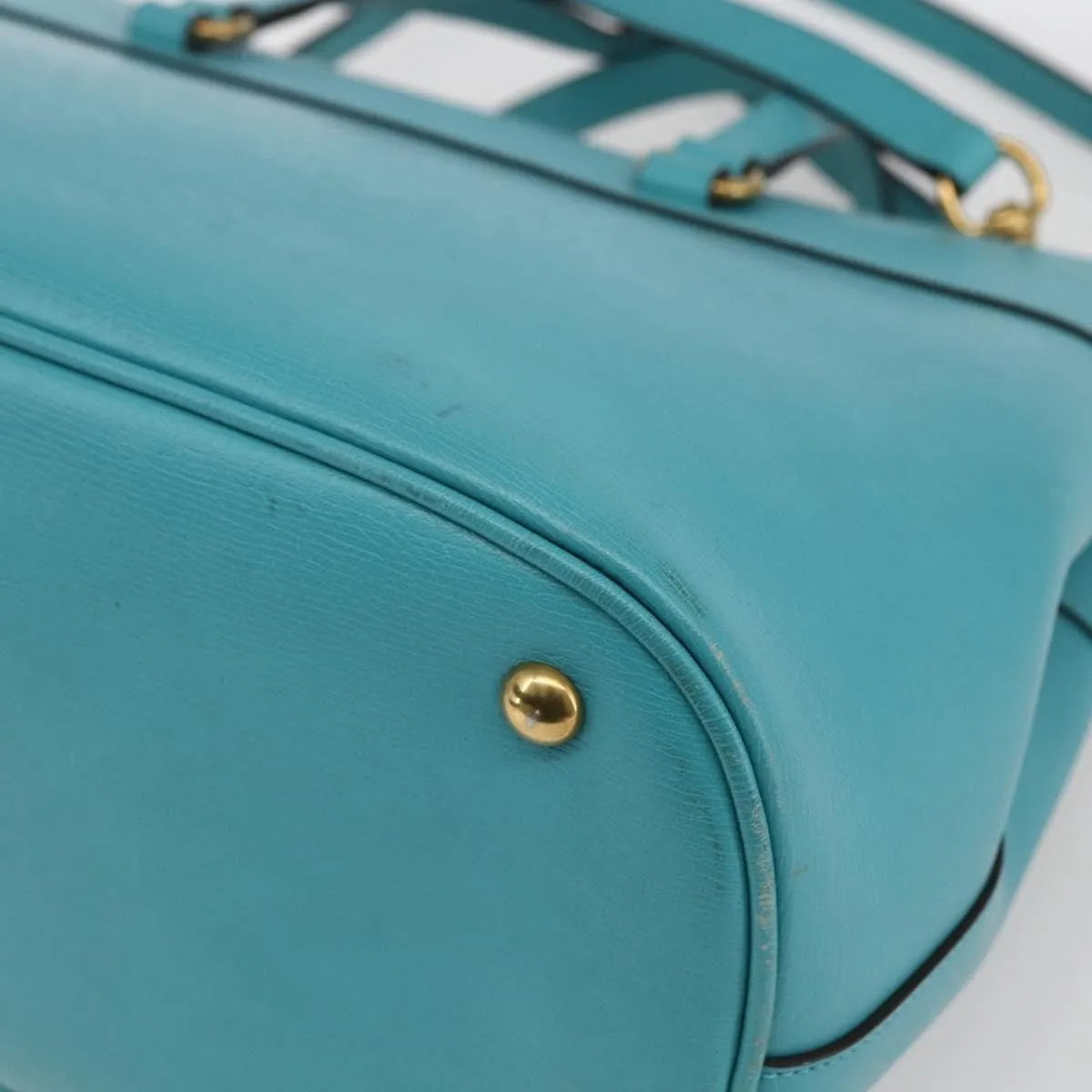 Gucci Bright Bit Convertible Tote Leather, Blue, Leather, Tote Bag