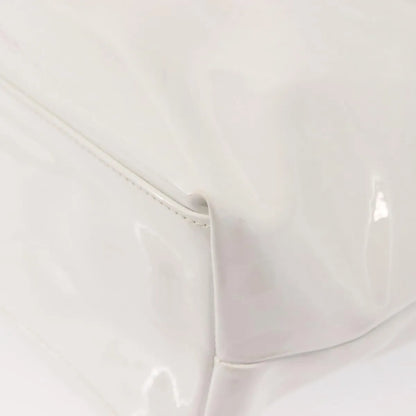 Salvatore Ferragamo Gancini Tote Patent leather, White, Patent Leather, Tote Bag