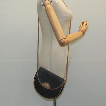 Christian Dior Vintage Honeycomb Flap Canvas and Leather, Black, PVC, Shoulder Bag