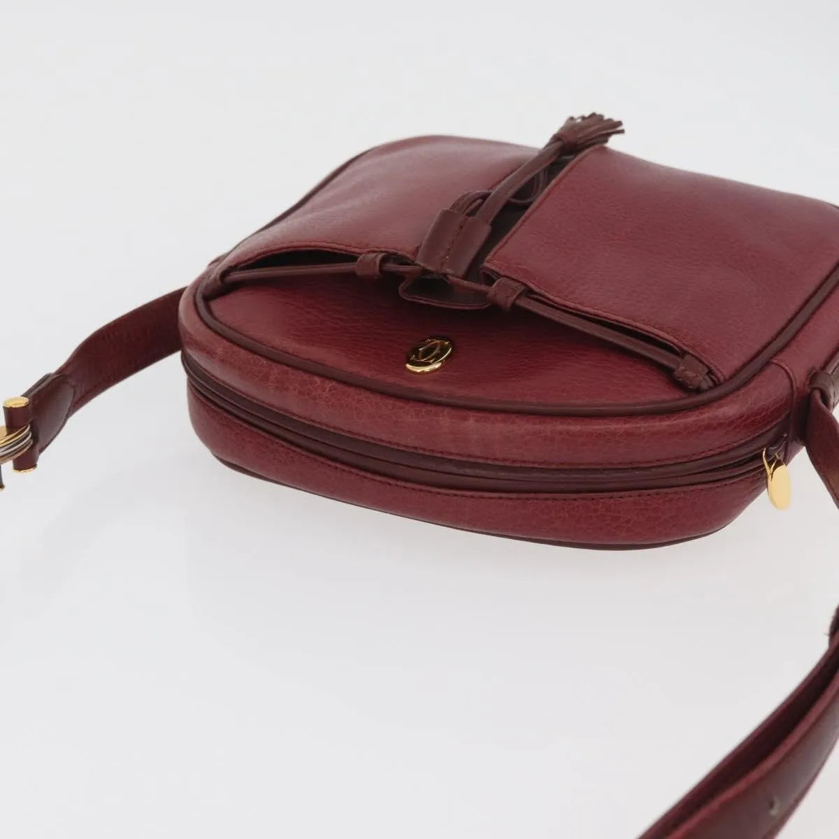 cartier Tasseled Must de Cartier Leather, Burgundy, Leather, Shoulder Bag