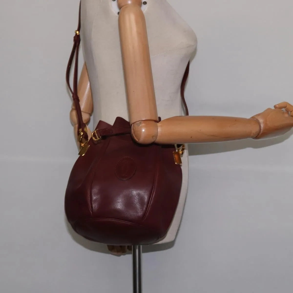 cartier Must de cartier Leather, Burgundy, Leather, Shoulder Bag
