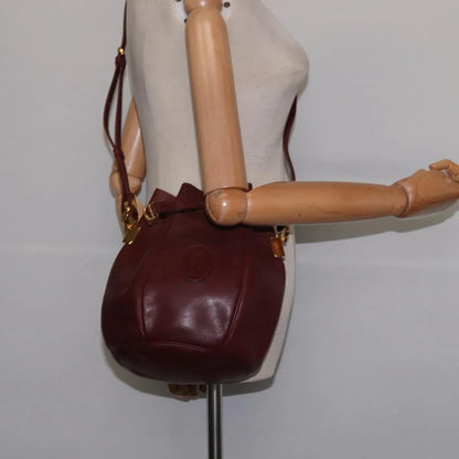 cartier Must de cartier Leather, Burgundy, Leather, Shoulder Bag