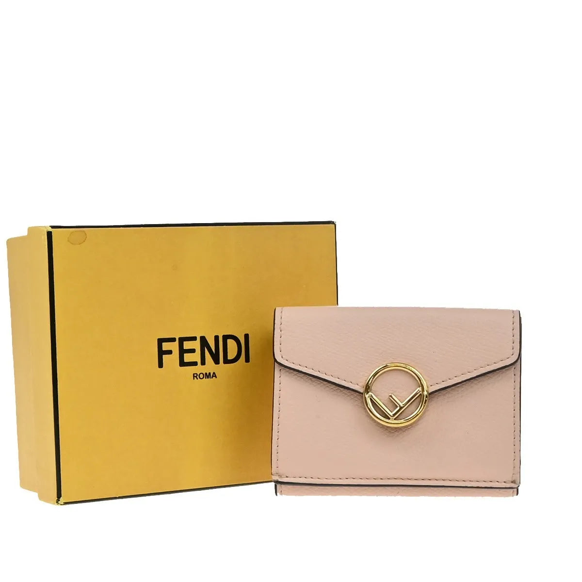 Fendi F is Fendi Trifold Leather, Pink, Leather, Wallet