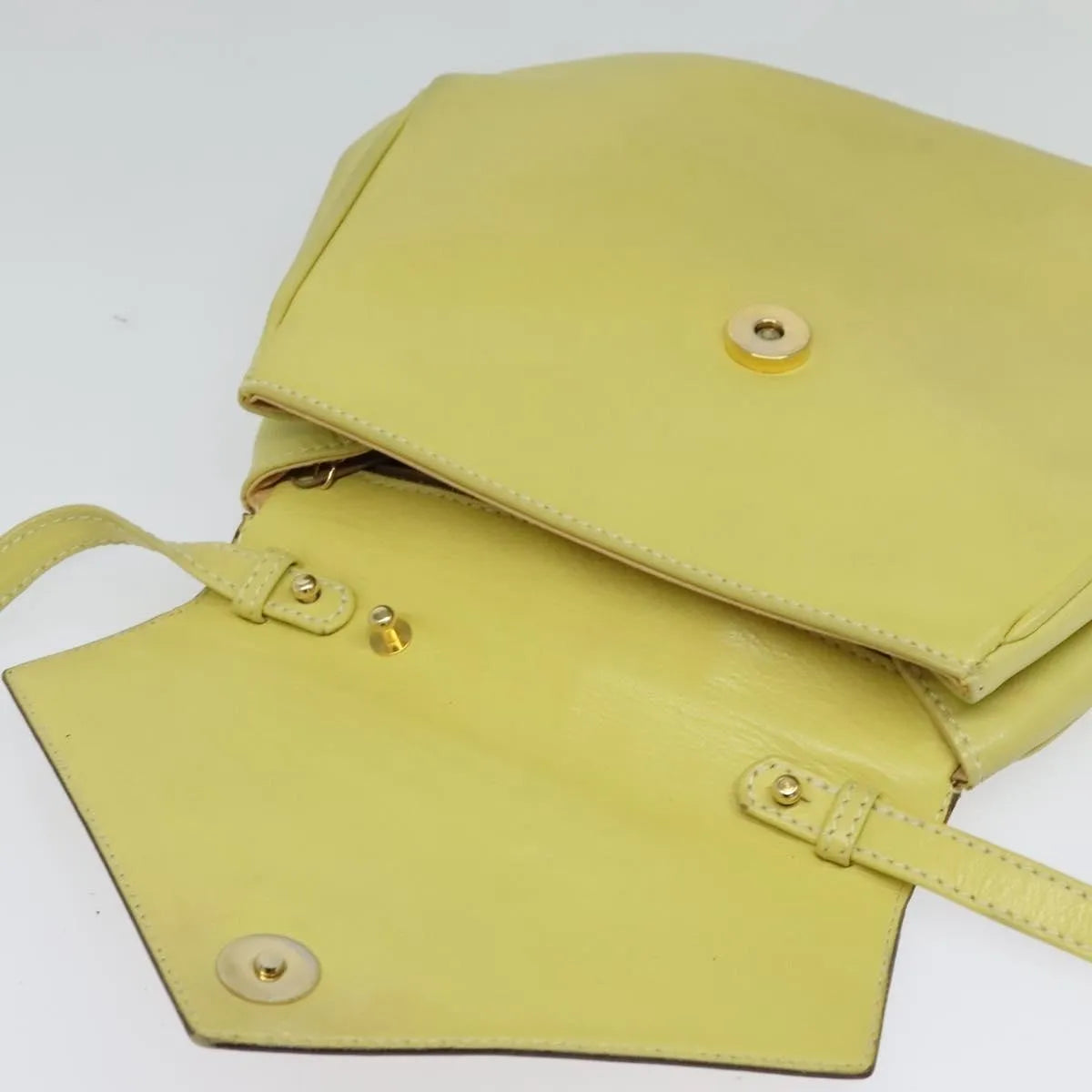 Celine Vintage Leather, Yellow, Leather, Shoulder Bag