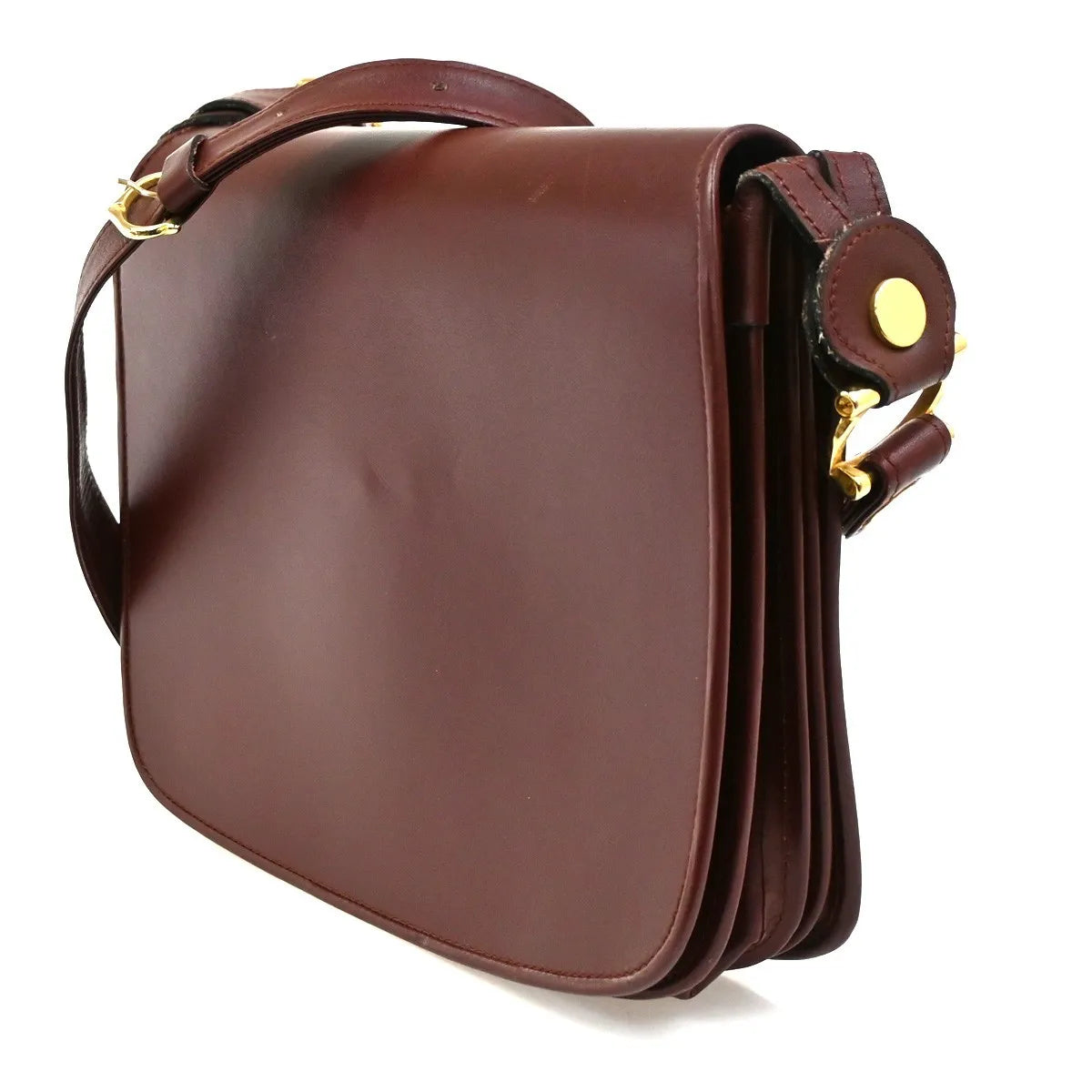 Cartier Must de Cartier Leather, Burgundy, Leather, Shoulder Bag