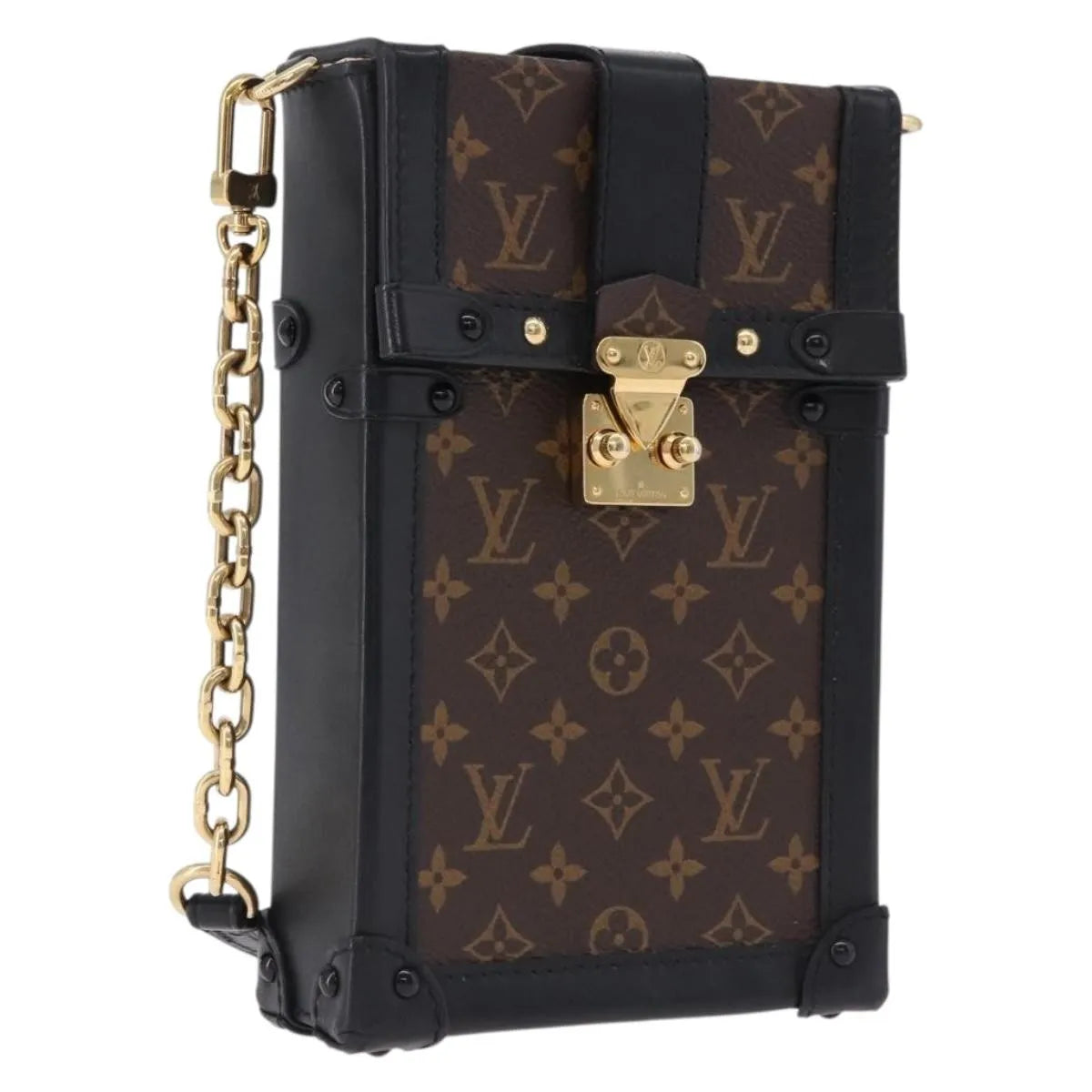 Louis Vuitton Vertical Trunk Pochette Monogram Canvas, Brown, Canvas, Clutch