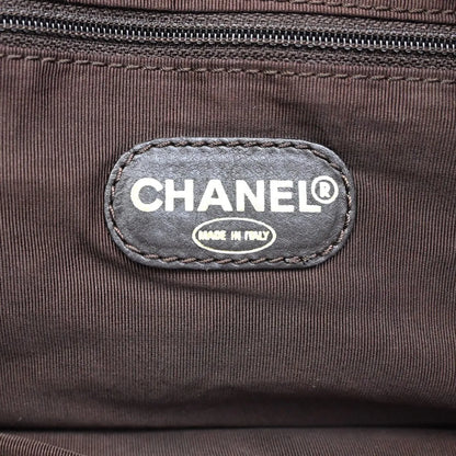 Chanel Vintage CC Tote Canvas with Leather, Beige, Canvas, Tote Bag