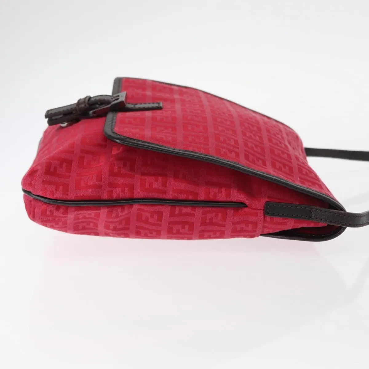 Fendi Vintage Flap Zucchino Canvas, Red, Canvas, Shoulder Bag
