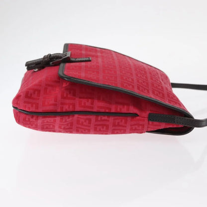 Fendi Vintage Flap Zucchino Canvas, Red, Canvas, Shoulder Bag