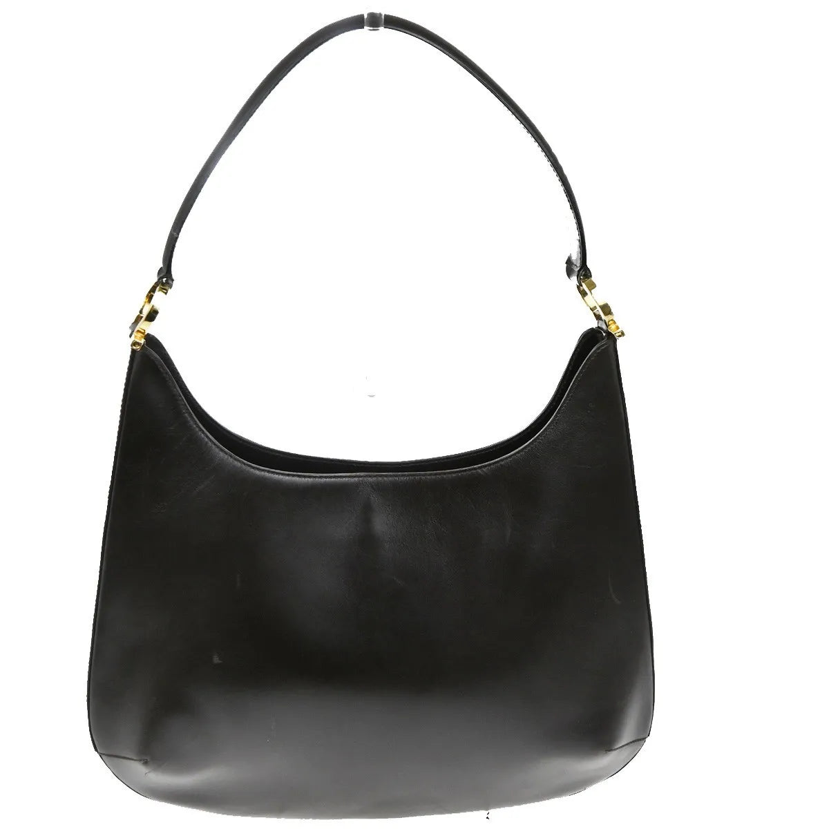 Salvatore Ferragamo Gancini Leather, Brown, Leather, Shoulder Bag