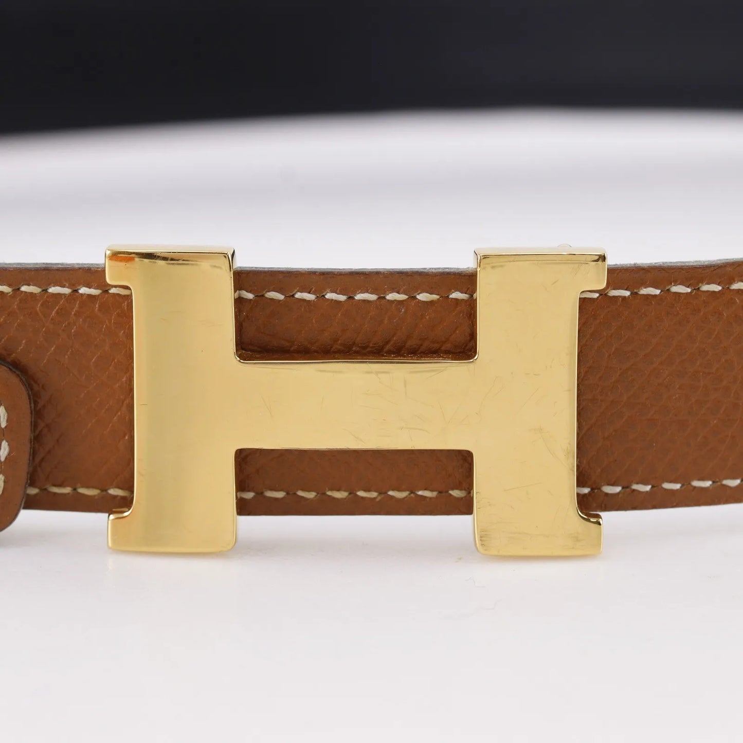 Hermes Constance Reversible Belt Leather, Brown, Leather, Belt