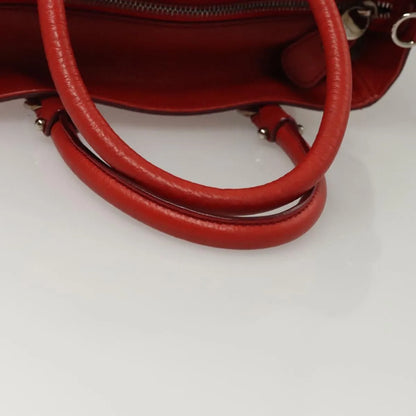 Salvatore Ferragamo Gancini Handle Tote Leather, Red, Leather, Handbag