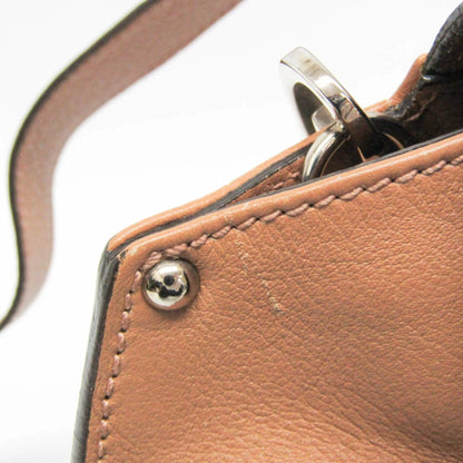 Salvatore Ferragamo Gancini Leather, Brown, Leather, Shoulder Bag