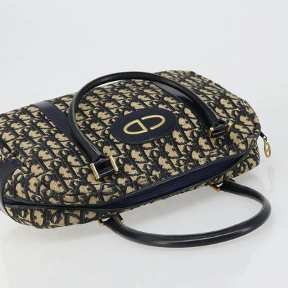 Christian Dior Vintage Trotter Boston Diorissimo Canvas, Navy, Canvas, Handbag