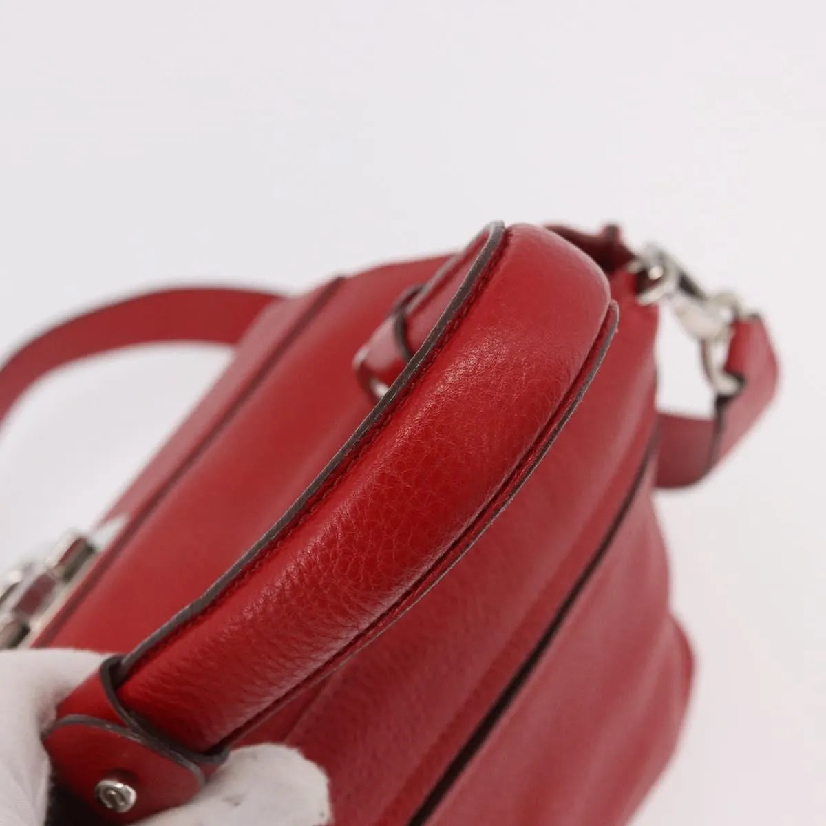 Salvatore Ferragamo Sofia Satchel Leather, Red, Leather, Handbag