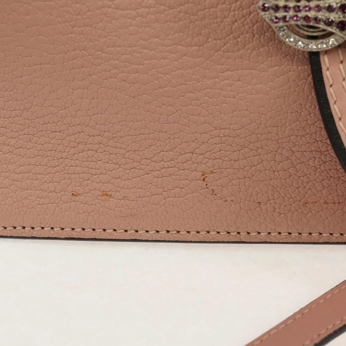 Miu Miu Madras Crystal Buckle Leather, Pink, Leather, Shoulder Bag