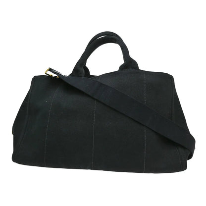 Prada Canapa Convertible Tote Rhinestone Embellished Canvas, Black, Canvas, Handbag