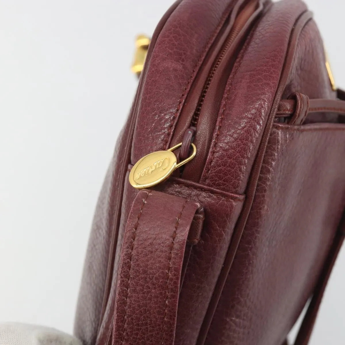 Cartier Tasseled Must de Cartier Leather, Burgundy, Leather, Shoulder Bag
