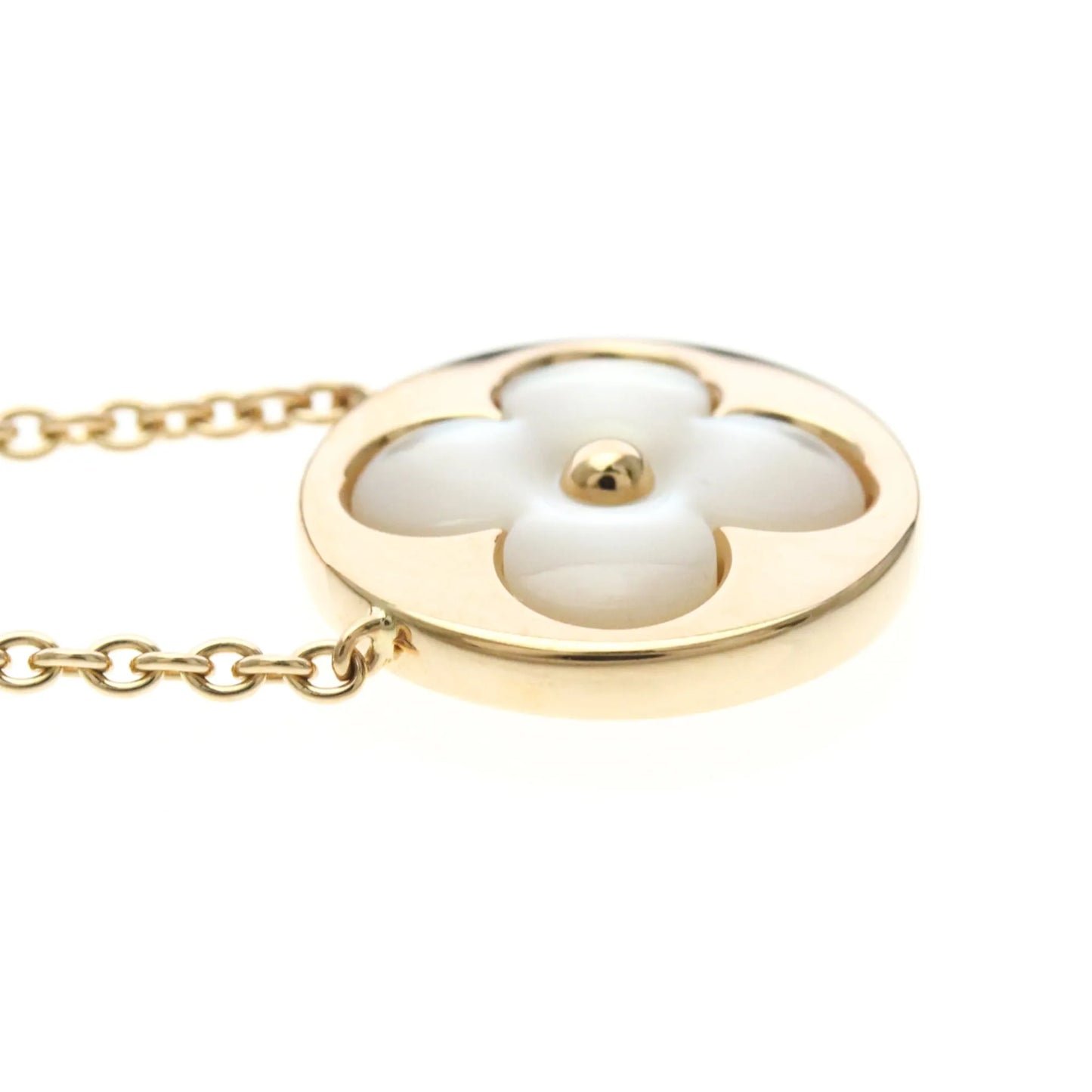 Louis Vuitton Color Blossom Medallion Pendant 18K Rose Gold with Mother of Pearl and Diamond, Gold, Pink Gold, Necklace