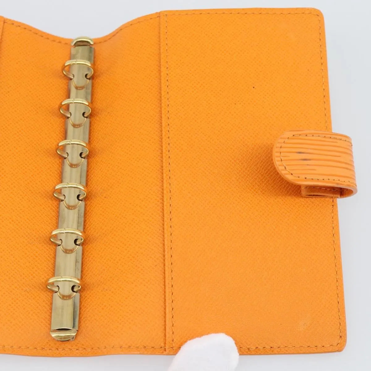 Louis Vuitton Agenda Cover Epi, Orange, Leather, Clutch